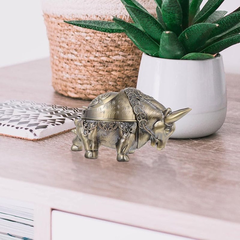 صينية سجائر مقاومة للرياح من سبائك الزنك مع غطاء، حاوية مكتبية عديمة الدخان للاستخدام في الداخل والخارج للمكتب والمنزل والشرفة. - Image 5